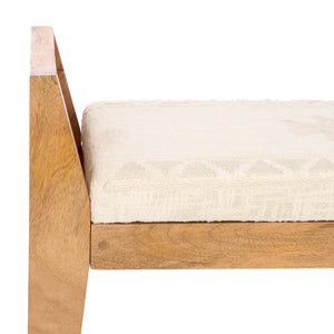 Safavieh Hamburg Wood Bench With Chevron Upholstery - Stylish Mango Frame For Entryway & Living Spaces BCH3702A