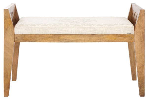 Safavieh Hamburg Wood Bench With Chevron Upholstery - Stylish Mango Frame For Entryway & Living Spaces BCH3702A