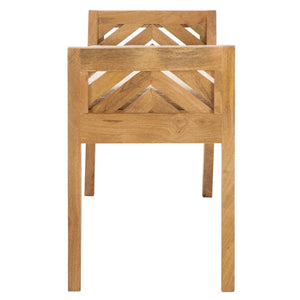 Safavieh Hamburg Wood Bench With Chevron Upholstery - Stylish Mango Frame For Entryway & Living Spaces BCH3702A
