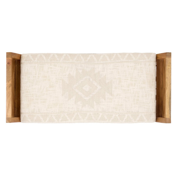 Safavieh Hamburg Wood Bench With Chevron Upholstery - Stylish Mango Frame For Entryway & Living Spaces BCH3702A