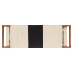 Safavieh Munich Stylish Compact Bench With Shelf – Solid Acacia Wood & Woven Cotton For Modern Spaces BCH3703A