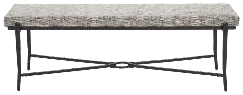 Safavieh Zhanna Foam Filled Bench Cushion Structured Fabric Seat for Entryway or Patio Gray BCH3704A
