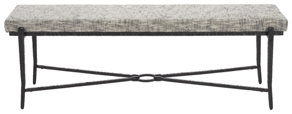 Safavieh Zhanna Foam Filled Bench Cushion Structured Fabric Seat for Entryway or Patio Gray BCH3704A