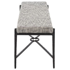 Safavieh Zhanna Foam Filled Bench Cushion Structured Fabric Seat for Entryway or Patio Gray BCH3704A