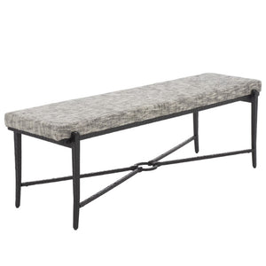 Safavieh Zhanna Foam Filled Bench Cushion Structured Fabric Seat for Entryway or Patio Gray BCH3704A