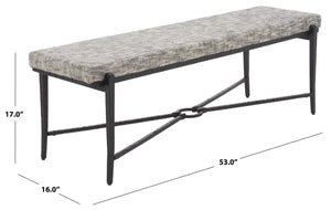Safavieh Zhanna Foam Filled Bench Cushion Structured Fabric Seat for Entryway or Patio Gray BCH3704A