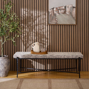 Safavieh Zhanna Foam Filled Bench Cushion Structured Fabric Seat for Entryway or Patio Gray BCH3704A