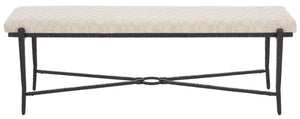 Safavieh Zhanna Foam Filled Bench Cushion Structured Fabric Seat for Entryway or Patio Cream BCH3704B