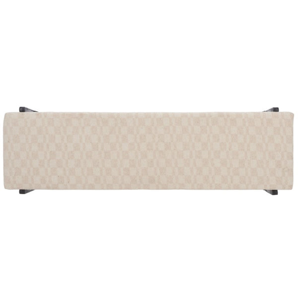 Safavieh Zhanna Foam Filled Bench Cushion Structured Fabric Seat for Entryway or Patio Cream BCH3704B