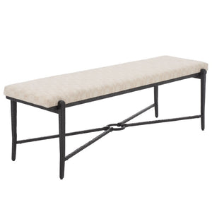 Safavieh Zhanna Foam Filled Bench Cushion Structured Fabric Seat for Entryway or Patio Cream BCH3704B