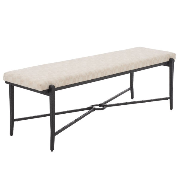 Safavieh Zhanna Foam Filled Bench Cushion Structured Fabric Seat for Entryway or Patio Cream BCH3704B