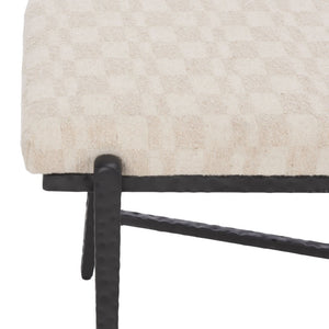 Safavieh Zhanna Foam Filled Bench Cushion Structured Fabric Seat for Entryway or Patio Cream BCH3704B