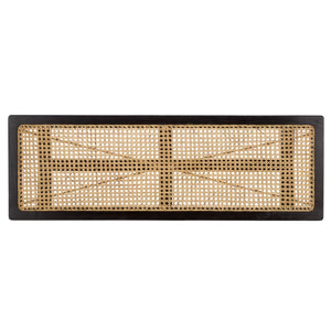 Safavieh Henrik Coastal-Chic Bench - Versatile A-Frame Design For Entryway, Living Space, Or Bedroom Decor Black Frame / Natural Cane Seat BCH4002A