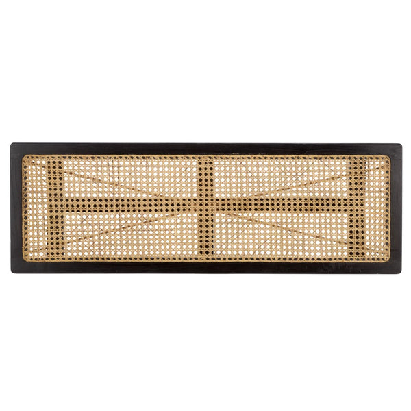 Safavieh Henrik Coastal-Chic Bench - Versatile A-Frame Design For Entryway, Living Space, Or Bedroom Decor Black Frame / Natural Cane Seat BCH4002A
