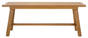 Safavieh Henrik Coastal-Chic Bench - Versatile A-Frame Design For Entryway, Living Space, Or Bedroom Decor Natural Frame / Natural Cane Seat BCH4002B