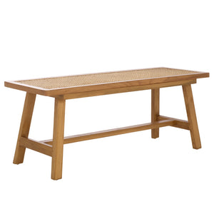 Safavieh Henrik Coastal-Chic Bench - Versatile A-Frame Design For Entryway, Living Space, Or Bedroom Decor Natural Frame / Natural Cane Seat BCH4002B