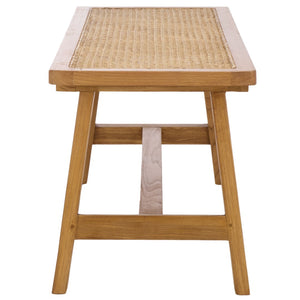 Safavieh Henrik Coastal-Chic Bench - Versatile A-Frame Design For Entryway, Living Space, Or Bedroom Decor Natural Frame / Natural Cane Seat BCH4002B