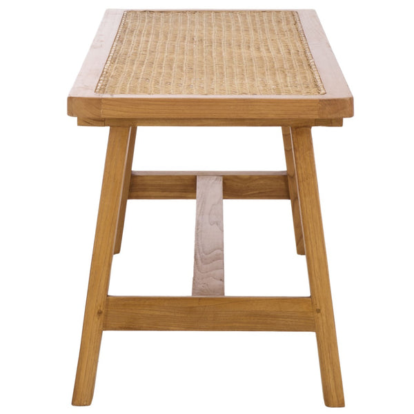 Safavieh Henrik Coastal-Chic Bench - Versatile A-Frame Design For Entryway, Living Space, Or Bedroom Decor Natural Frame / Natural Cane Seat BCH4002B