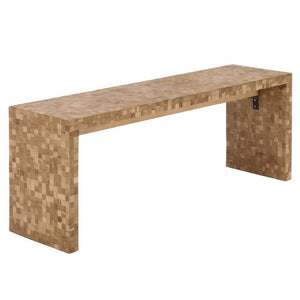 Safavieh Francisco Outdoor Bench Recycled Teak Wood Rustic Garden Patio Accent Seating BCH4003A