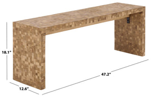 Safavieh Francisco Outdoor Bench Recycled Teak Wood Rustic Garden Patio Accent Seating BCH4003A
