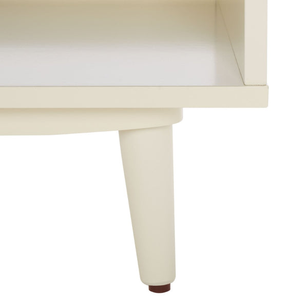 Safavieh Cricket Open Shelf Bench With Cushion – Stylish Mid-Century Storage Solution For Any Room Grey Linen / Cream BCH5000F