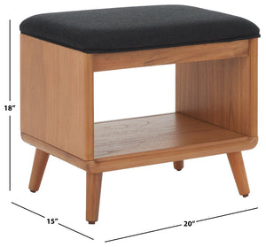 Safavieh Solo Modern Open Shelf Bench With Plush Cushion - Stylish Storage For Entryways & Living Spaces BCH5001A