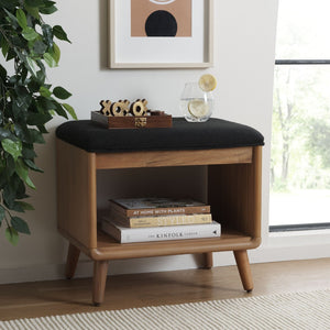 Safavieh Solo Modern Open Shelf Bench With Plush Cushion - Stylish Storage For Entryways & Living Spaces BCH5001A