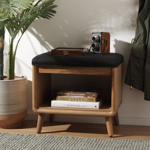 Safavieh Solo Modern Open Shelf Bench With Plush Cushion - Stylish Storage For Entryways & Living Spaces BCH5001A