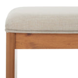 Safavieh Solo Open Shelf Bench W/ Cushion XII23 Cream / Natural Mahogany Wood, Mdf, Particle Board, Mindi Veneer BCH5001B