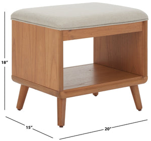 Safavieh Solo Open Shelf Bench With Plush Cushion – Stylish Entryway Seating & Organizing Solution For Home Cream / Natural BCH5001B