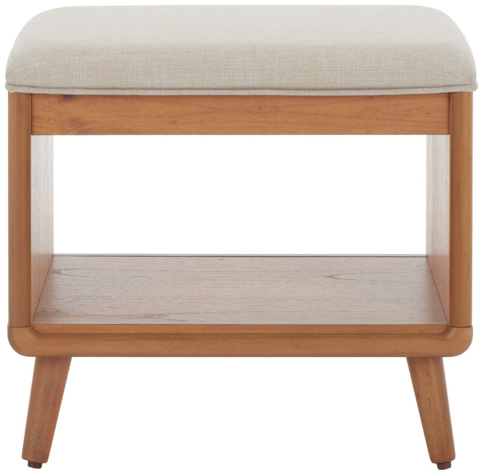 Safavieh Solo Open Shelf Bench With Plush Cushion – Stylish Entryway Seating & Organizing Solution For Home Cream / Natural BCH5001B