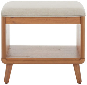 Safavieh Solo Open Shelf Bench With Plush Cushion – Stylish Entryway Seating & Organizing Solution For Home Cream / Natural BCH5001B