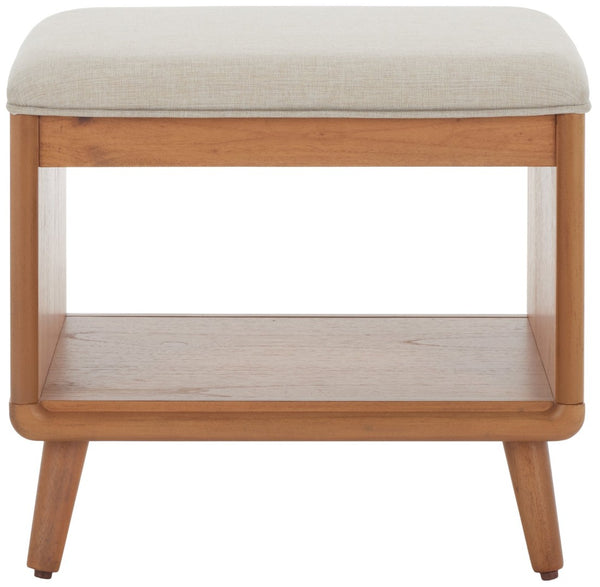 Safavieh Solo Open Shelf Bench With Plush Cushion – Stylish Entryway Seating & Organizing Solution For Home Cream / Natural BCH5001B
