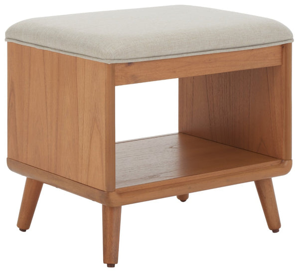 Safavieh Solo Open Shelf Bench With Plush Cushion – Stylish Entryway Seating & Organizing Solution For Home Cream / Natural BCH5001B