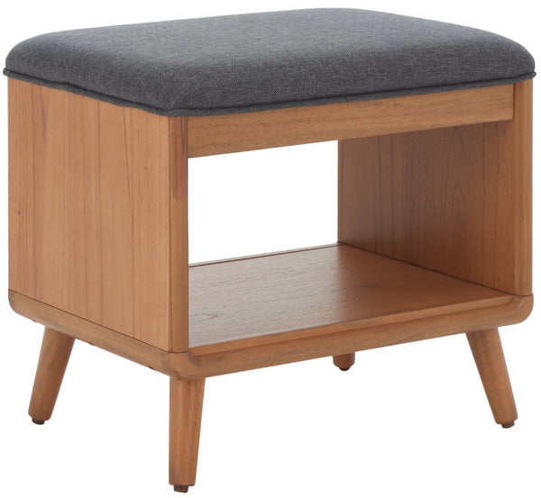 Safavieh Solo Open Shelf Bench With Plush Cushion – Stylish Entryway Seating & Organizing Solution For Home Dark Grey / Natural BCH5001C