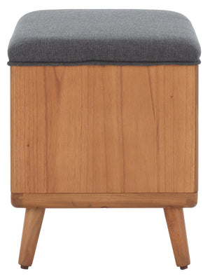 Safavieh Solo Open Shelf Bench With Plush Cushion – Stylish Entryway Seating & Organizing Solution For Home Dark Grey / Natural BCH5001C