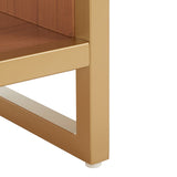 Safavieh Iona Open Shelf Bench W/Cushion XII23 Black / Walnut  Mdf, Particle Board, Acacia Veneer BCH5002A
