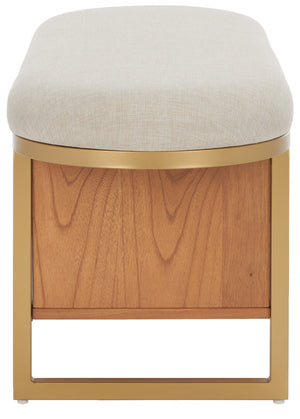 Safavieh Iona Open Shelf Bench W/Cushion XII23 Cream / Walnut  Mdf BCH5002B