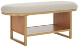 Safavieh Iona Open Shelf Bench W/Cushion XII23 Cream / Walnut  Mdf BCH5002B