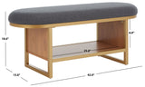 Safavieh Iona Open Shelf Bench W/Cushion XII23 Dark Grey / Walnut Mdf BCH5002C