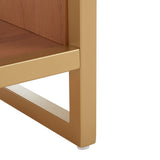 Safavieh Iona Open Shelf Bench W/Cushion XII23 Dark Grey / Walnut Mdf BCH5002C