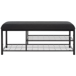 Safavieh Milligan Open Shelf Bench W/ Cushion XII23 Black / Black   Mdf BCH5003A