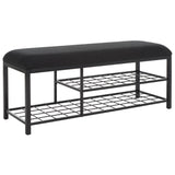 Safavieh Milligan Open Shelf Bench W/ Cushion XII23 Black / Black   Mdf BCH5003A