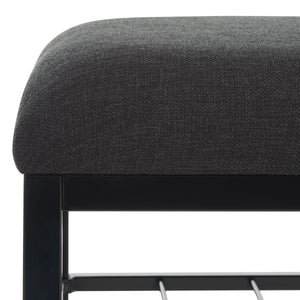 Safavieh Milligan Open Shelf Bench W/ Cushion XII23 Black / Black   Mdf BCH5003A