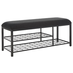 Safavieh Milligan Open Shelf Bench W/ Cushion XII23 Black / Black   Mdf BCH5003A