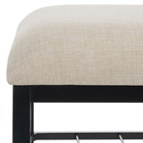 Safavieh Milligan Open Shelf Bench W/ Cushion XII23 Cream / Black   Mdf BCH5003B