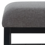 Safavieh Milligan Open Shelf Bench W/ Cushion XII23 Dark Grey / Black   Mdf BCH5003C