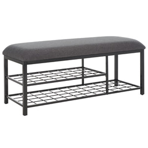 Safavieh Milligan Open Shelf Bench W/ Cushion XII23 Dark Grey / Black   Mdf BCH5003C