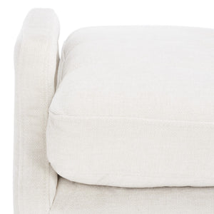 Safavieh Everdeen Bench - Modern Upholstered Seating With Plush Cushion, Channel Tufting & Stylish Gold Legs Light Grey / Gold BCH5200A