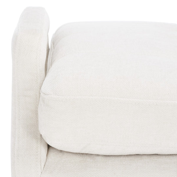 Safavieh Everdeen Bench - Modern Upholstered Seating With Plush Cushion, Channel Tufting & Stylish Gold Legs Light Grey / Gold BCH5200A